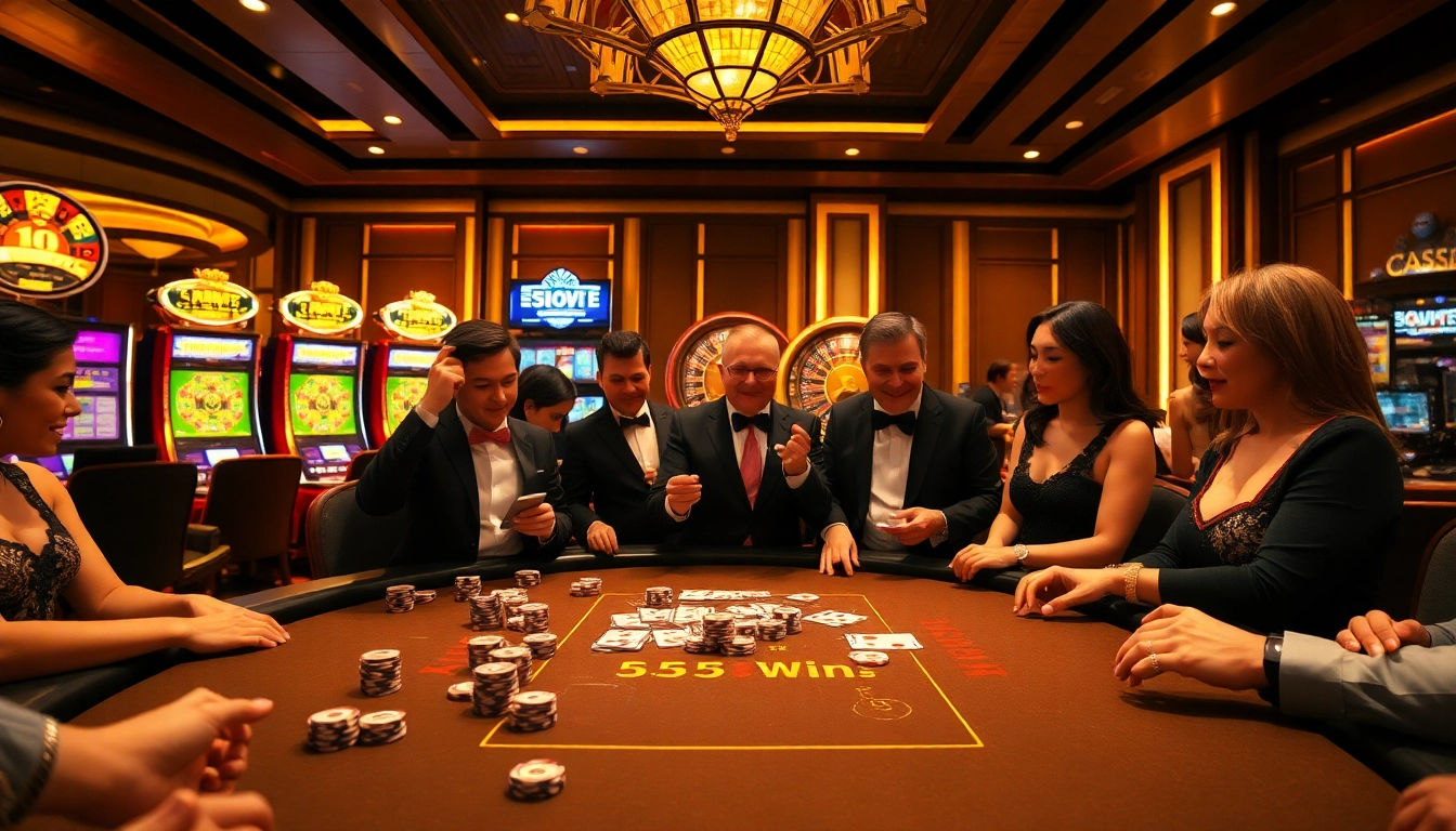 Experience thrilling gameplay at 555win com with luxurious casino tables and vibrant slot machines.